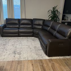 Brown Leather Custom Couch