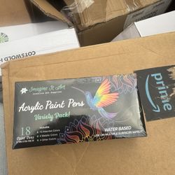 18 Pack Acrylic Paint Pens Multicolor - Use On Any Surface