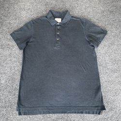 Billy Reid Polo Shirt Mens Medium Blue Short Sleeve Luxury Designer Casual Soft