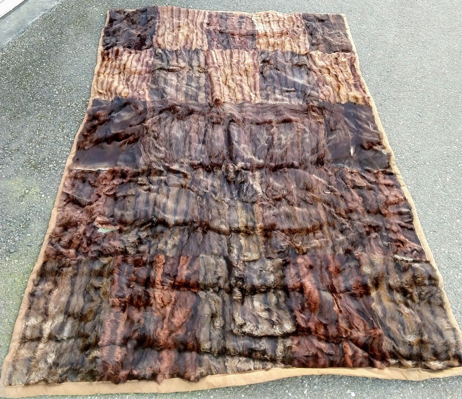 Genuine Mink Fur Blanket Throw Bedcover 7'x5'