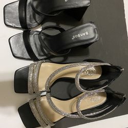 Vince Camuto And Bamboo Leather Heels Ladies Size 10