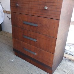 Four Drawer Wood Dresser. 