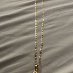 Solid 14K Virgin Mary Gold Necklace - 8.5g - Phoenix