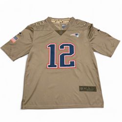 Tom Brady New England Patriots nike nfl men’s Salute To Service olive Jersey