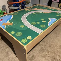 Reversible Train/Lego Table + Wooden tracks
