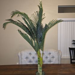 Faux artificial double stock palm tree 4 ft 3 in tall ( 51 inches tall )