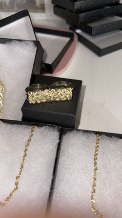 Gold Nugget Double Ring