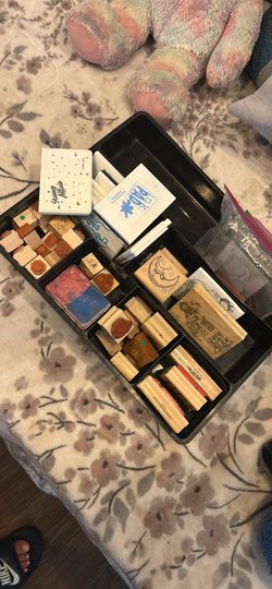 Vintage Rubber Stamp and Ink Pad Collection