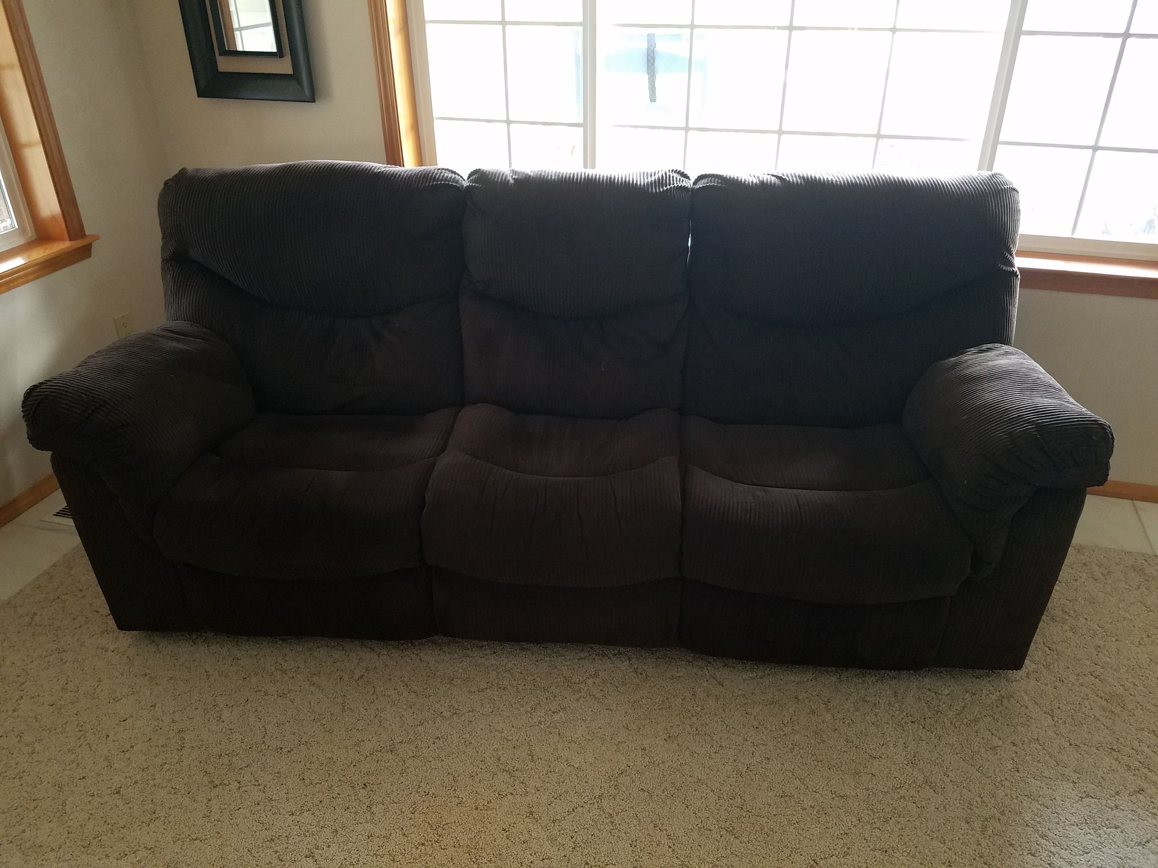 Microfiber reclining couch