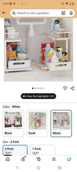 Brand New In Box Set Of 2 Cabinet Organizers $25