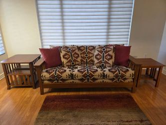Bassett Mission Style Sofa and 1 End Table