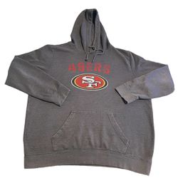 San Francisco 49ers Hoodie Men XL Gray Majestic Logo NFL Sweatshirt Pullover