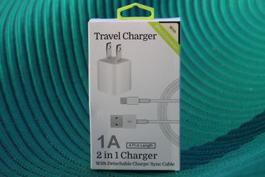 Apple Travel Charger 2 in 1 Charger with Detachable Charge/Sync Cable 4ft Rapid USB Wall Charger Travel Adapter Block,Compatible iPhone13 12/11 XS/XS