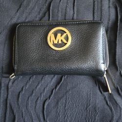 Michael Kors Set Multifunction Leather Wallet Wristlet Black