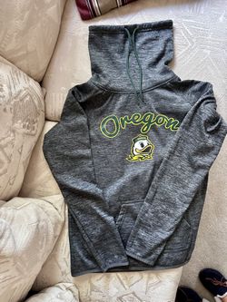 Women's Charcoal Oregon Ducks Funnel Neck Pullover Sweatshirt