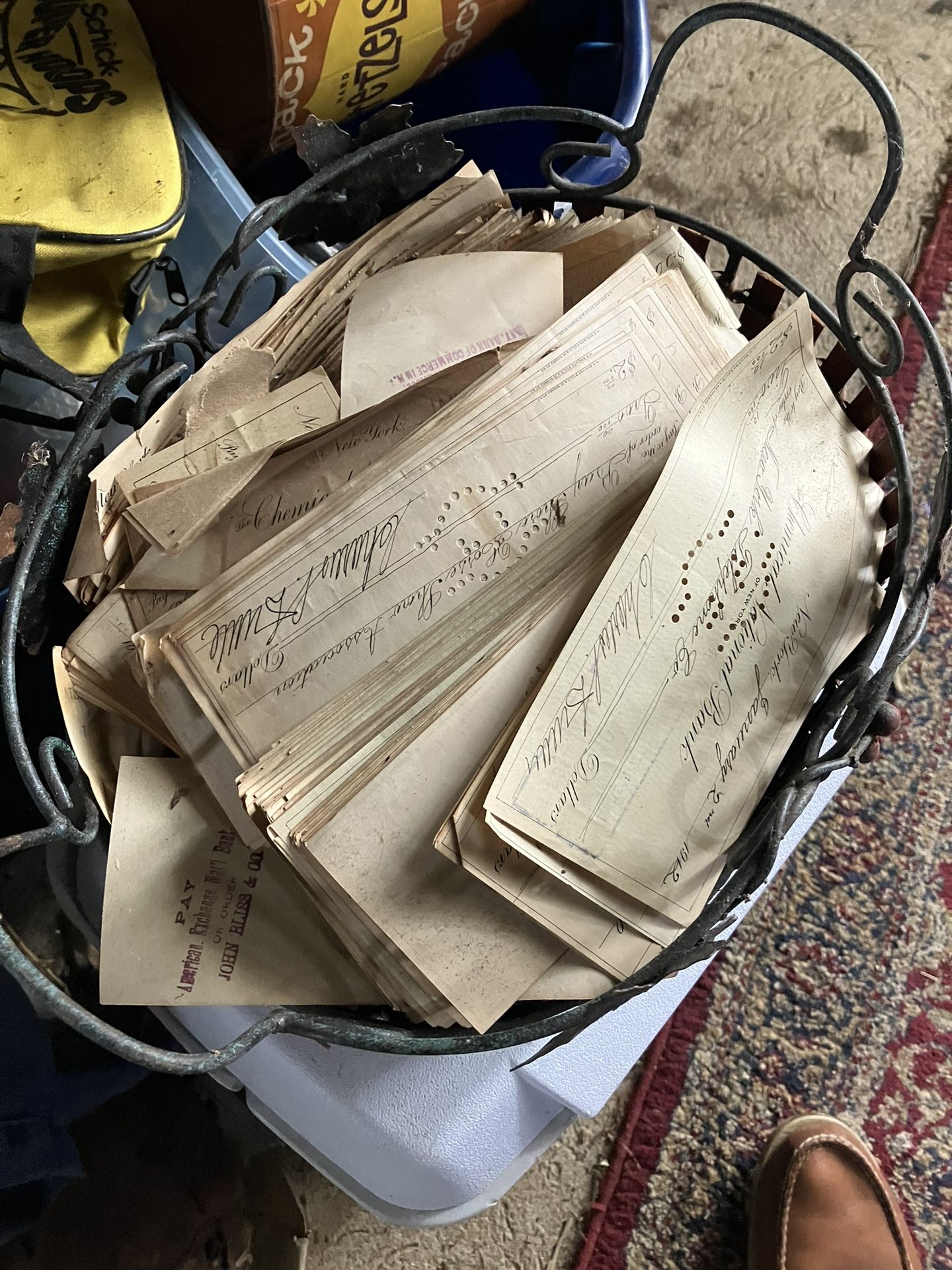 100s Of Vintage Early 1900 Maybe 1800s checks New York Early Vintage Used Checks