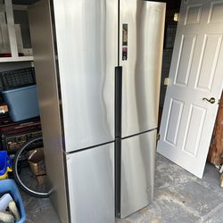 Haier HRQ16N3BGS (16.4 cu ft, 4-door refrigerator).