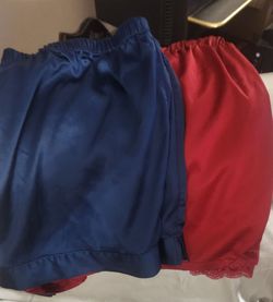 2-pair of women's satin sleep shorts