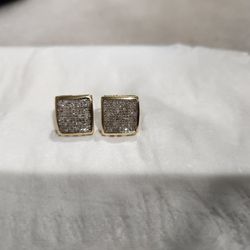 14 K Yellow Gold Earrings 1ctw Natural Diamond 