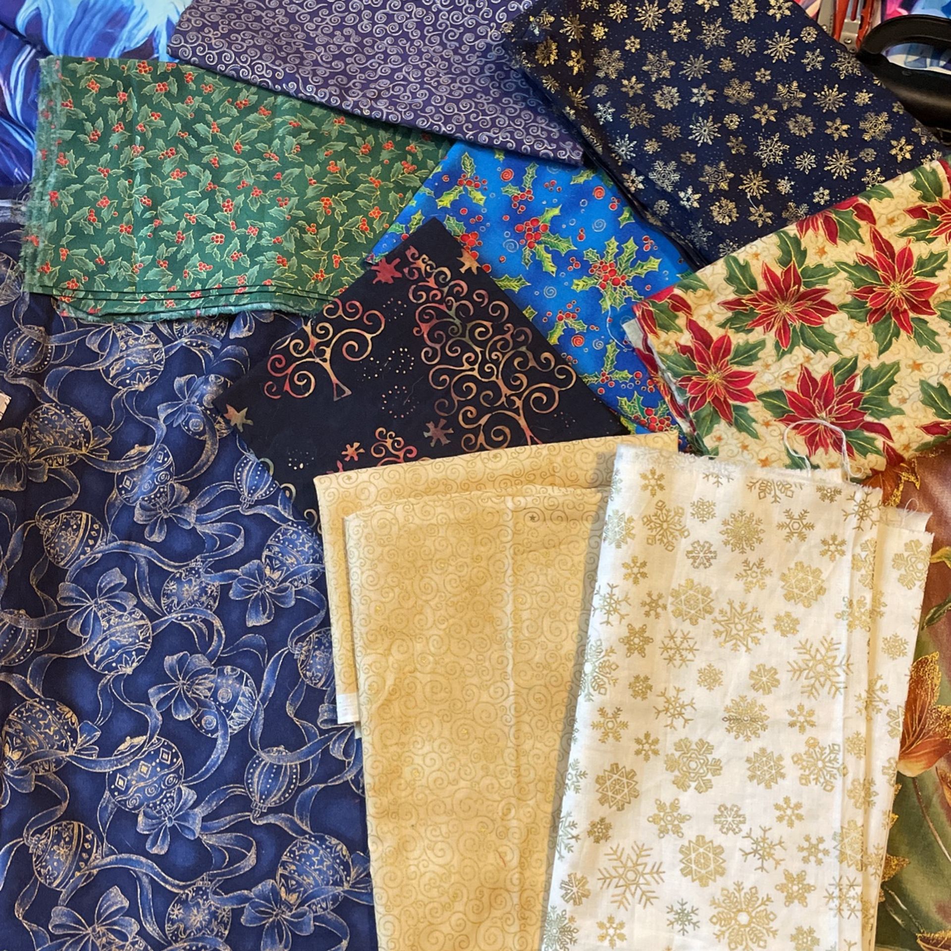 Fabric Lot (holiday, Festive Fabric)
