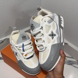  louis vuitton white and grey sneakers