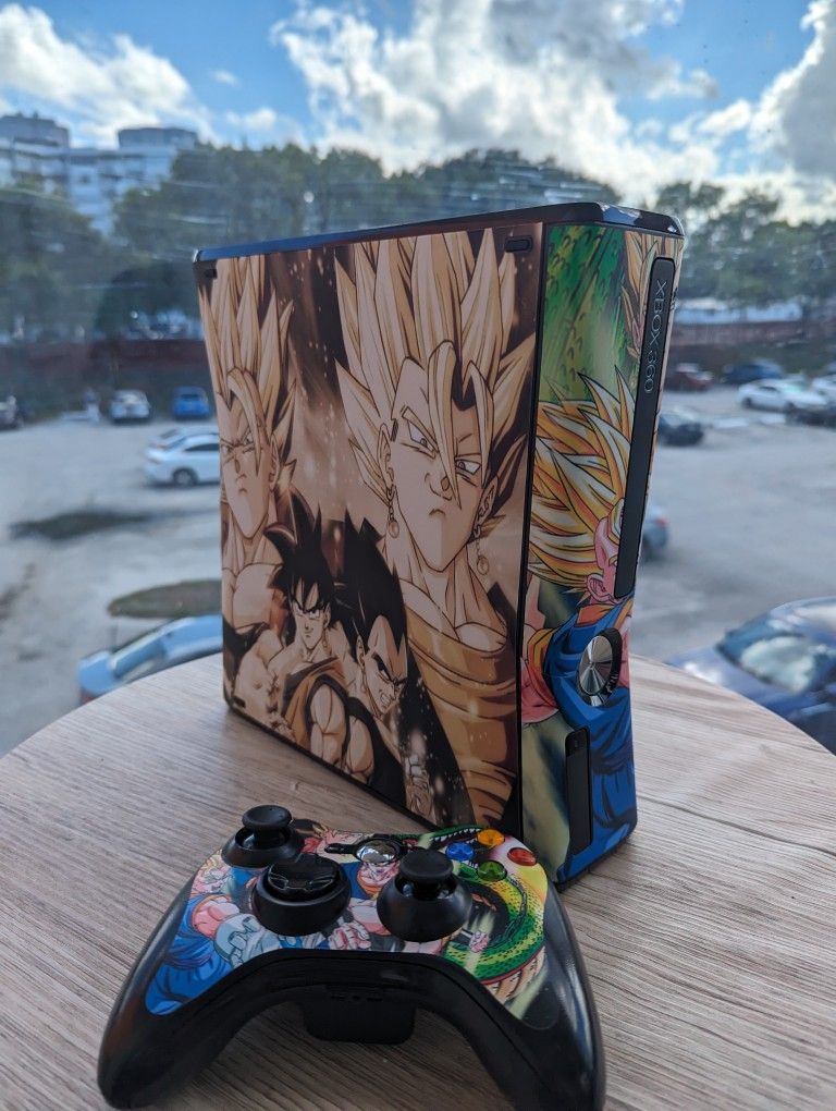Xbox 360 1TB Dragon Ball Z Themed Full of games tested 100% working RGH3 controller