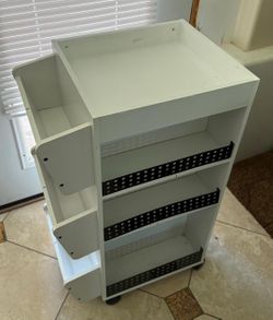 White Cabinet on wheels