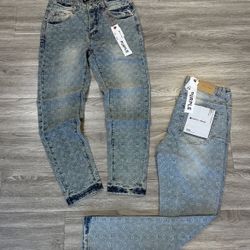 purple jeans