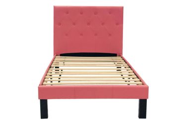 Brand new pink/white/black faux leather twin platform bedframe