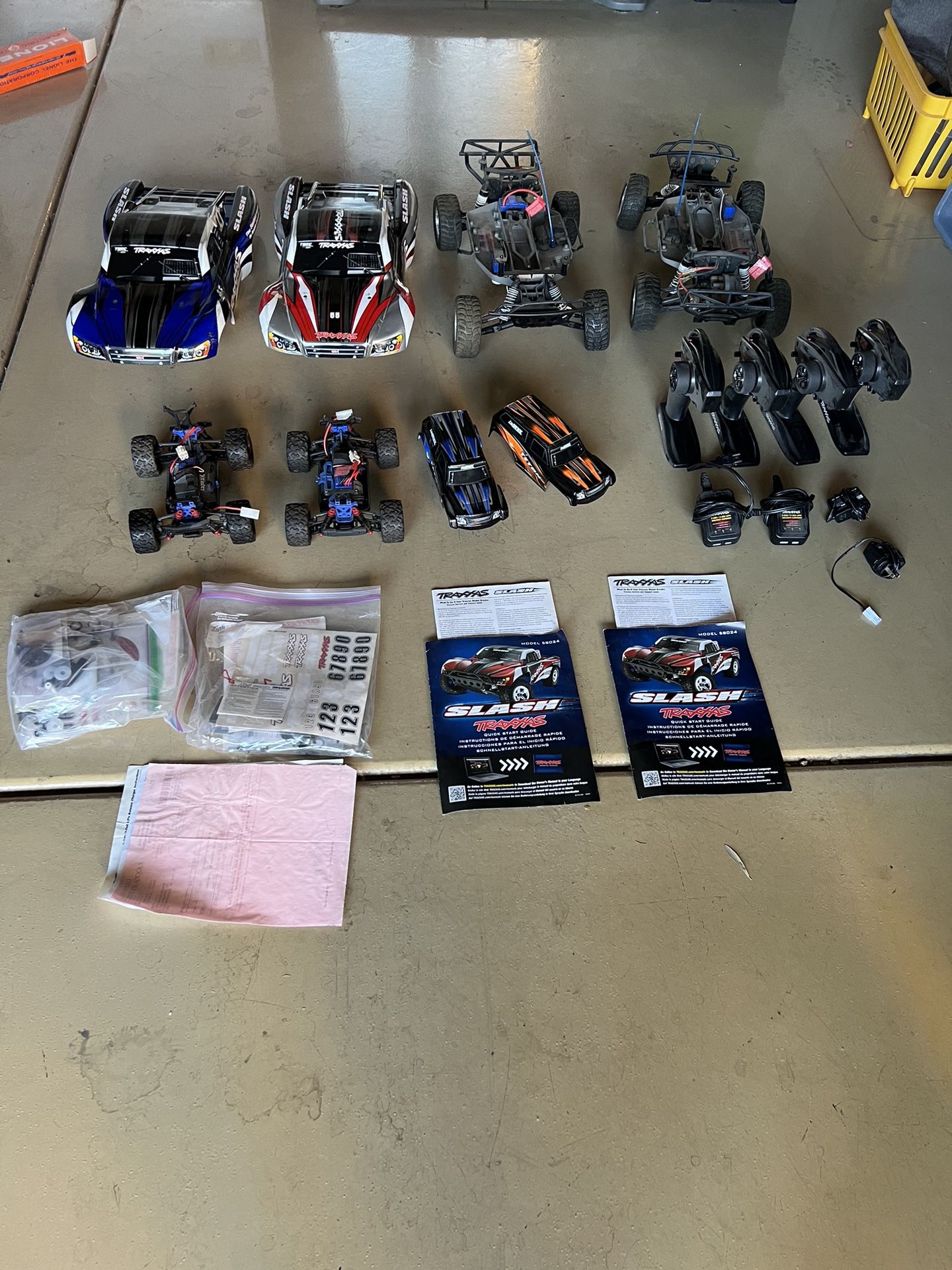 4 Used Traxxas RC 2 Slash, 2 Latrax Teton