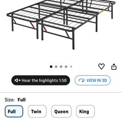Foldable full size bed frame