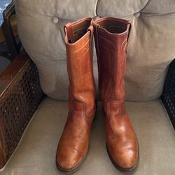 14” High Leather Cowboy Boots  Boot Size?