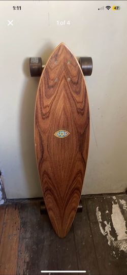 Wood Grain Pintail Longboard Skateboard