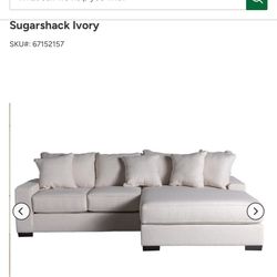 Sugarshack Ivory Sectional Sofa – Excellent Condition