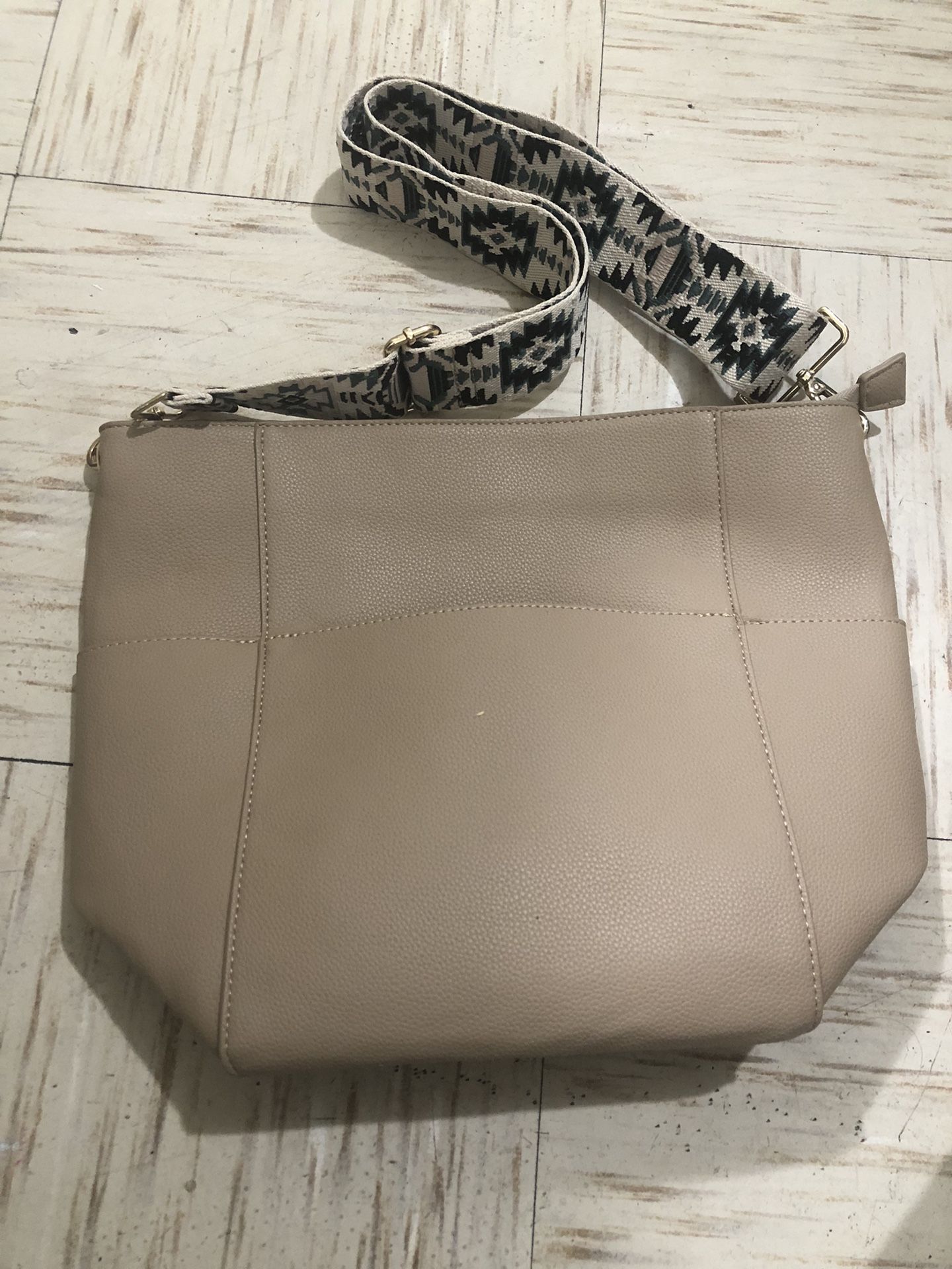 Amy Stran x AHDORNED Faux Leather Bucket Bag-Mushroom