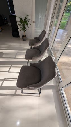 Bar Stools grey velvet set of 3+1