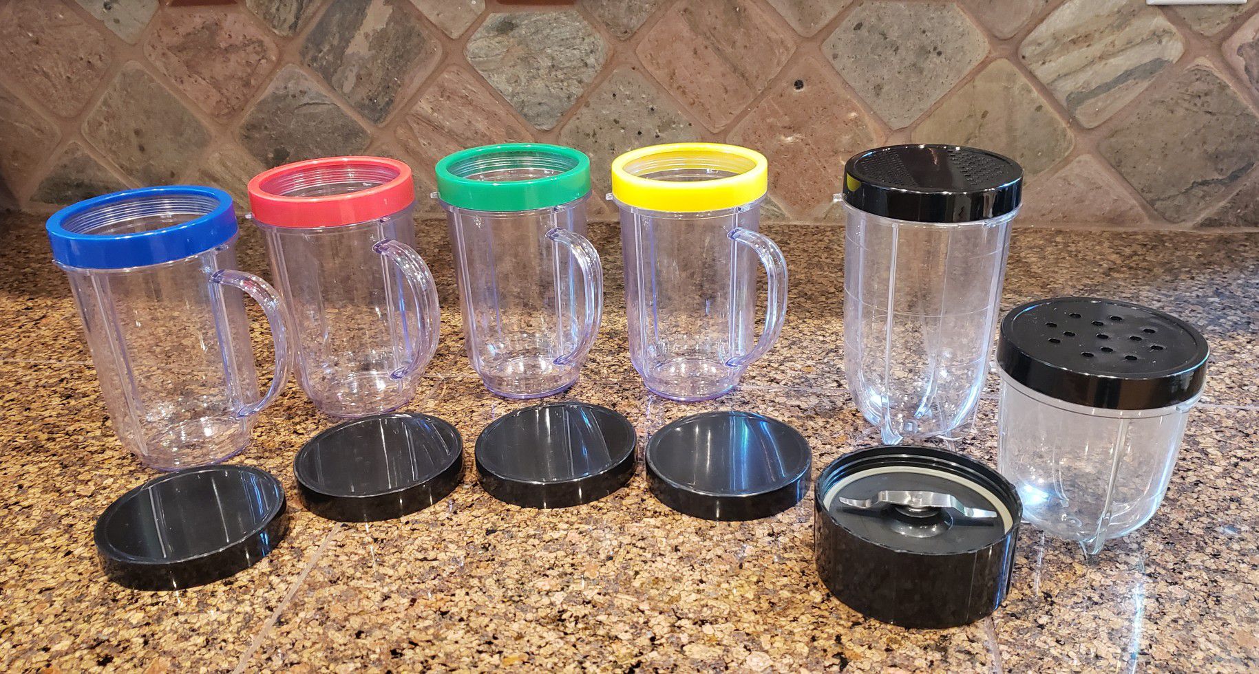 Magic Bullet Cups & Covers - 17 pieces