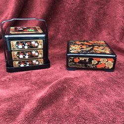 Two Japanese Lacquer Treasure Boxes
