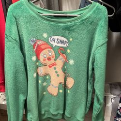 Oh Snap Gingerbread Cozy Sweatshirt Christmas Holiday 
