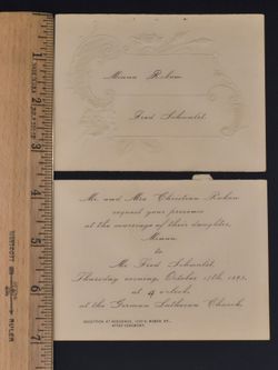 Vintage Wedding Invitation, 1895