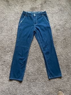 Dark Navy Straight- Leg Pants With White Stitching