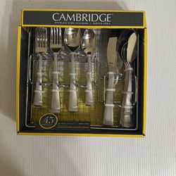 Brand New In Box Cambridge Stainless Steel Flatware Ser For 8