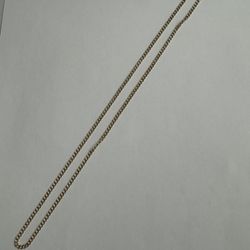 14K Gold Hollow Curb Pave Chain