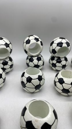 X17 Plastic  Soccer Ball Napkin Rings ⚽️ NWT ⚽️