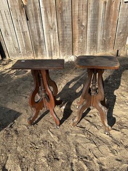 Antique Victorian Eastlake Side Table Bases - Matching Pair