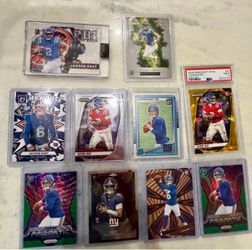 Jaxson Dart 10 Card Rookie Lot PSA 9 Gold Ice /15 /75 Prizm Optic Giants