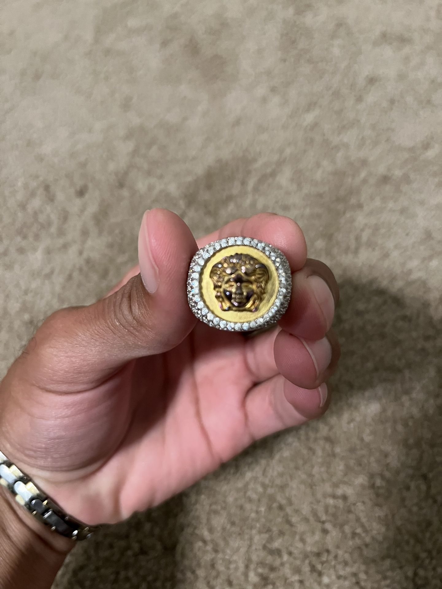 Sterling Sliver Ring With Gold Plated 