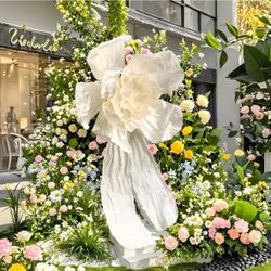 Geetery 5.9 ft Giant Artificial Flowers White Large Wedding Paper Flower for Decoration Artificial Faux Floral Backdrop for Wedding Birthday Party Bri