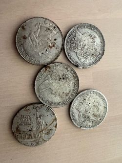 5  silver dollars