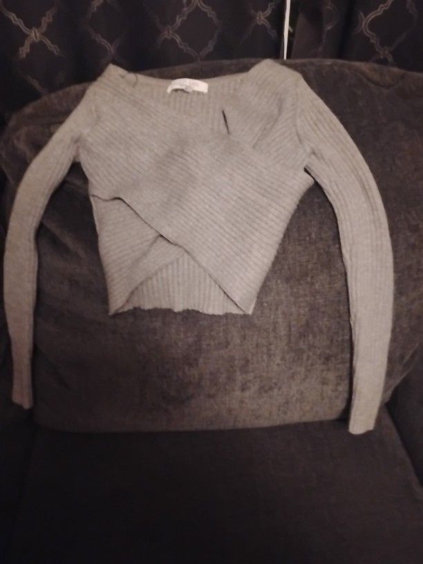 Cute Crop Grey Sweater Size Small